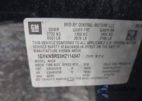 2017 Cadillac Xt5 Luxury из США, поврежденный, VIN 1GYKNBRS9HZ114347